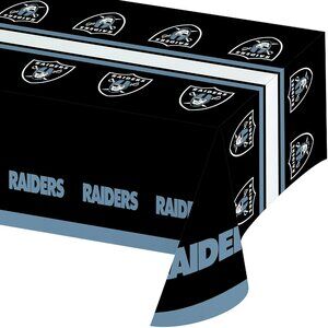 NFL Las Vegas Raiders Vinyl Table Cover 54" x 108" by Creative Converting